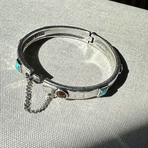 Lucky Brand Silver Tone Bracelet with Turquoise Accents
